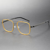 High Quality Denmark Linde 9744 Titanium No Screw Glasses Frames Optical Ultra-light Business Suqre Glasses Light Luxury Men
