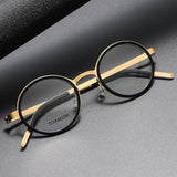 Retro Denmark Titanium No Screw Korea Glasses Frames Optical Ultra-light Business Round Prescription Diopter glasses for men
