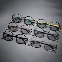 Eyeglass Frame Denmark Linde 9752 Titanium No Screw Korea Round Glasses Frames Optical Ultra-light Business For Men Women