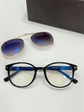 Luxury Fashion Male Female Sunglasses Clip On Sunglasses Tom For Round Glasses With Clip Men's Sunglasses FT5865 Acetate Shades