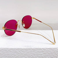 CT Rimless Frameless Pure Titanium Sunglasses Round Unisex Original Quality Silver Eyeglasses Uv400 0393S Designer Brand Glasses