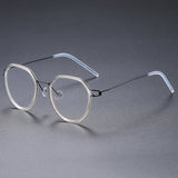 Gillian Denmark Titanium No Screw Korea Glasses Frames Optical Ultra-light Business Round Prescription Diopter Eyeglasses Men