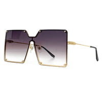 Square Metal Sunglasses Women Ladies Metal High Quality Large Frame Gradient Sunglasses