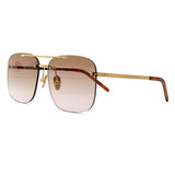 Retro Sunglasses Frameless Alloy Pilot Design Female 2023 Gradient Lens Sunglasses Female Metal Retro Luxury Glasses