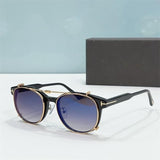 Luxury Fashion Male Female Sunglasses Clip On Sunglasses Tom For Round Glasses With Clip Men's Sunglasses FT5865 Acetate Shades
