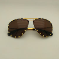 Fashion Party Rimless Sunglasses Vintage Gold Alloy Women Sunglasses Trending Products Yellow Retro Girls Sun Glasses UV400