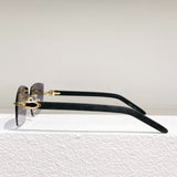 Luxury style sunglass seaside photo trend sunglasses super good looking square polygon cutting frameless glasses brand designe