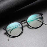 Luxury Man Glasses Round Denmark Linde 6603 Titanium No Screw Korea Glasses Frames Optical Ultra-light Business
