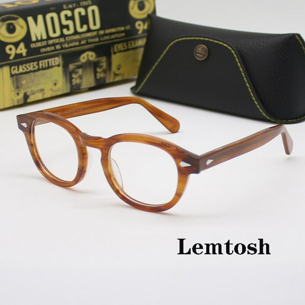 Optical Eyeglasses Frame Men Women Johnny Depp LEMTOSH Vintage Glasses Computer Acetate Spectacle Frame For Male Clear Lens