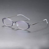 Men's Glasses Oval Denmark Linde 6509 Titanium No Screw Korea Glasses Frames Optical Ultra-light Women Lens