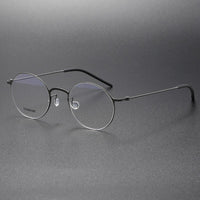 Denmark Titanium Screwless Korea Glasses Frames Optical Ultra-light Business Round Prescription Diopter Titanium Eyeglasses Men