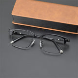 PM30013 Business titanium alloy Men Women Frame Glasses  myopia  prescription retro half frame, flat mirror
