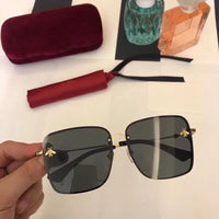 S-sunglasses gucci Oversized Square GG 2200 Gradient Mirror lens Rimless Sunglasses for Gucc i sunglasses