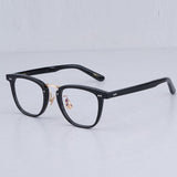 Japanese Handmade Designer Brand Eyeglasses Frames YELLOW Tortoise Men Acetate Myopia glasses Women Retro Square Eyewear