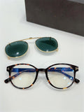 Luxury Fashion Male Female Sunglasses Clip On Sunglasses Tom For Round Glasses With Clip Men's Sunglasses FT5865 Acetate Shades