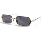 Brand Design Sunglasses Women Rimless Sun Glasses Summer Rectangle Eyeglasses Drving Outdoor Fashion Eyewear
