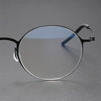 Denmark Titanium Screwless Korea Glasses Frames Optical Ultra-light Business Round Prescription Diopter Titanium Eyeglasses Men