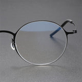 Denmark Titanium Screwless Korea Glasses Frames Optical Ultra-light Business Round Prescription Diopter Titanium Eyeglasses Men