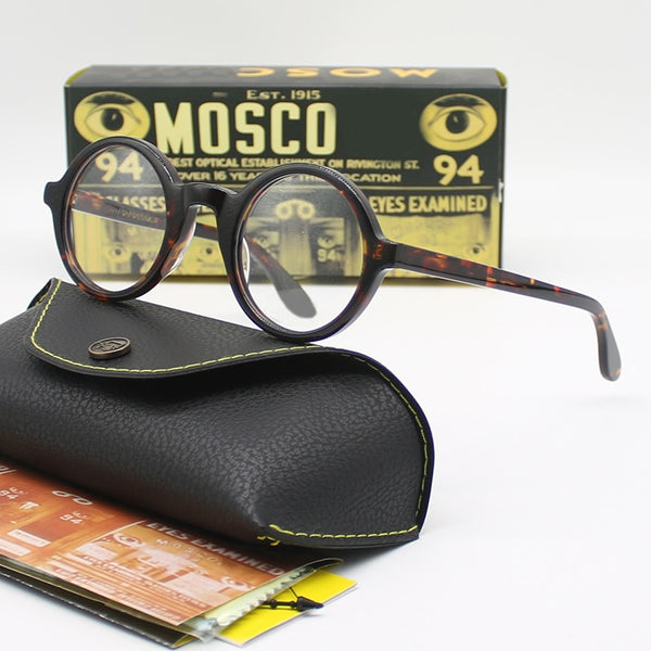 Optical Eyeglasses Frame Men Women Johnny Depp ZOLMAN Round Vintage Glasses Computer Acetate Spectacle Frame For Male Clear Lens