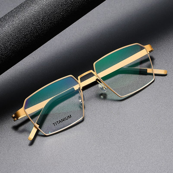 Suqare Denmark Linde 9628 Titanium No Screw Korea Glasses Frames Optical Ultra-light Business Eyeglasses Men