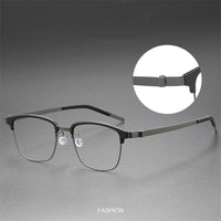 Denmark Titanium No Screw Korea Glasses Frames Optical Ultra-light Business Round Prescription Diopter 9835 Eyeglasses Men