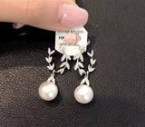 J-jewelry APM Monaco 925 Sterling Silver Pearl Earrings Beautiful Fashion White Pearl Earrings Dangle Drop Pearl Earrings