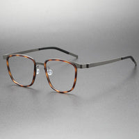 Eyeglasses Square Denmark Linde 9717 Titanium No Screw Korea Glasses Frames Optical Ultra-light Business Men's Reading Glasses