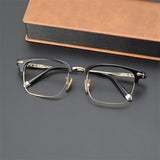 PM30013 Business titanium alloy Men Women Frame Glasses  myopia  prescription retro half frame, flat mirror