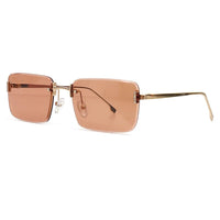 2023 Retro Sunglasses Female Rimless Square Metal Temples Sunglasses Gradient Sunscreen Fashion Summer Travel Sunglasses
