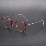 Reading Glasses Denmark Linde 6541 Titanium No Screw Glasses Frames Optical Ultra-light Business Round Prescription Diopter