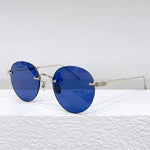 CT Rimless Frameless Pure Titanium Sunglasses Round Unisex Original Quality Silver Eyeglasses Uv400 0393S Designer Brand Glasses