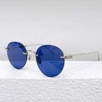 CT Rimless Frameless Pure Titanium Sunglasses Round Unisex Original Quality Silver Eyeglasses Uv400 0393S Designer Brand Glasses
