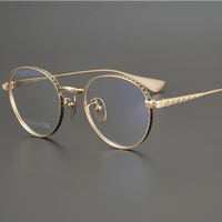 High Quality Round Glasses Frame Titanium Alloy Female Myopia Glasses Frame Men Frame Retro US Designer Brand