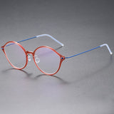 Men Women's Eyeglasses Denmark Linde 6558 Titanium No Screw Korea Glasses Frames Optical Ultra-light Business Glasses