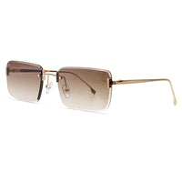 2023 Retro Sunglasses Female Rimless Square Metal Temples Sunglasses Gradient Sunscreen Fashion Summer Travel Sunglasses