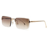 2023 Retro Sunglasses Female Rimless Square Metal Temples Sunglasses Gradient Sunscreen Fashion Summer Travel Sunglasses