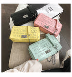 L-package Women's Genuine Leather Quilted Chain Bag Shoulder Handbags Purse flap bag Calfskin Eyele Tweed Silver Tone Metal