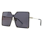 Square Metal Sunglasses Women Ladies Metal High Quality Large Frame Gradient Sunglasses