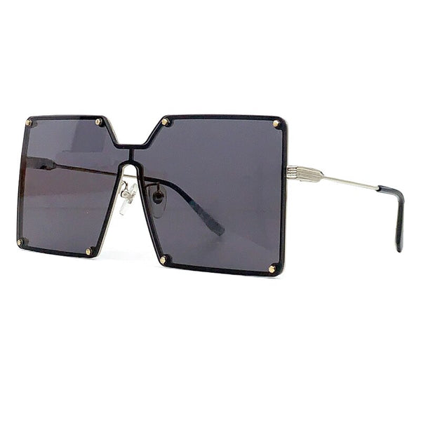 Square Metal Sunglasses Women Ladies Metal High Quality Large Frame Gradient Sunglasses