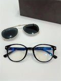Luxury Fashion Male Female Sunglasses Clip On Sunglasses Tom For Round Glasses With Clip Men's Sunglasses FT5865 Acetate Shades