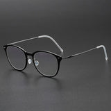 Round Denmark Linde 6506 Titanium No Screw Korea Glasses Frames Optical Ultra-light Business Prescription Diopter Glasses