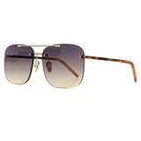 Retro Sunglasses Frameless Alloy Pilot Design Female 2023 Gradient Lens Sunglasses Female Metal Retro Luxury Glasses