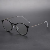 Reading Glasses Denmark Linde 6541 Titanium No Screw Glasses Frames Optical Ultra-light Business Round Prescription Diopter