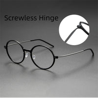 Fashion Denmark Titanium No Screw Korea Glasses 6523 Frames Optical Ultra-light Business Round Prescription Diopter Eyeglasses