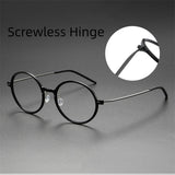 Fashion Denmark Titanium No Screw Korea Glasses 6523 Frames Optical Ultra-light Business Round Prescription Diopter Eyeglasses