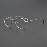 RADIO CITY retro handmade titanium Men Women Frame Glasses  myopia  prescription round frame available for flat lighting