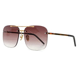 Retro Sunglasses Frameless Alloy Pilot Design Female 2023 Gradient Lens Sunglasses Female Metal Retro Luxury Glasses