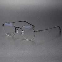 Denmark Titanium Screwless Korea Glasses Frames Optical Ultra-light Business Round Prescription Diopter Titanium Eyeglasses Men