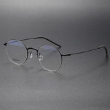 Denmark Titanium Screwless Korea Glasses Frames Optical Ultra-light Business Round Prescription Diopter Titanium Eyeglasses Men