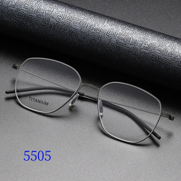Reading Glasses Denmark Linde 5055 Titanium No Screw Handmade Glasses Frames Optical Ultra-light Business